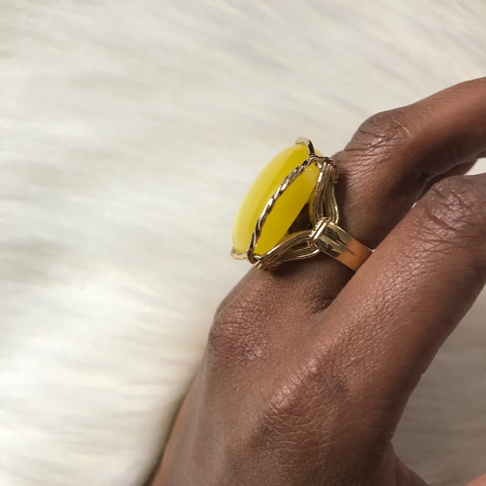 Avant Yellow Stone Statement Cocktail Ring